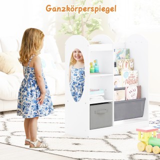 Costway Παιδική Βιβλιοθήκη με Καθρέφτη Πλήρους Σώματος και Οργανωτή...