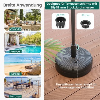 Costway  Γεμιστή Βάση Ομπρέλας Κήπου από Ανθεκτικό HDPE Υλικό - Ρυθ...
