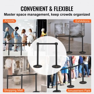 Σετ Διαχωριστικών VEVOR με Ζώνες για Έλεγχο Πλήθους (6 Τεμάχια) ZG... Σετ Διαχωριστικών VEVOR με Ζώνες για Έλεγχο Πλήθους (6 Τεμάχια) ZG...