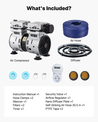 VEVOR Αεριστήρας Λιμνών 5.2CFM για Έκταση έως 3 Έικρ, 4/5 HP Συμπιε... VEVOR Αεριστήρας Λιμνών 5.2CFM για Έκταση έως 3 Έικρ, 4/5 HP Συμπιε...