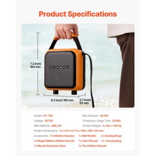 VEVOR Ασύρματη Αντλία SUP 40 PSI με Αυτόματη Απενεργοποίηση JBDDQB5...