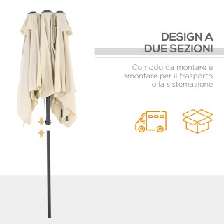 Outsunny Διπλή Ρυθμιζόμενη και Κεκλιμένη Ομπρέλα με Σχοινί, από Πολ... Outsunny Διπλή Ρυθμιζόμενη και Κεκλιμένη Ομπρέλα με Σχοινί, από Πολ...