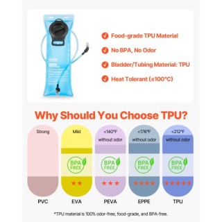 VEVOR Σακίδιο Ενυδάτωσης 3L TPU για Ποδηλασία, Πεζοπορία, Τρέξιμο, ...