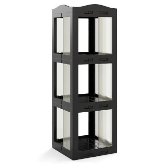 Costway Περιστρεφόμενη Βιβλιοθήκη 3 Επιπέδων με Αντιολισθητικά Πόδι...