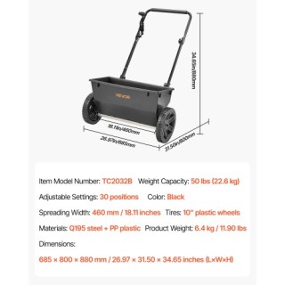 VEVOR Συγκεντρωτικό Σπρωχτικό Διασκορπιστής 50LB Ικανότητας TCSBJ50... VEVOR Συγκεντρωτικό Σπρωχτικό Διασκορπιστής 50LB Ικανότητας TCSBJ50...