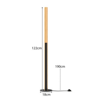 Costway Φυσικό Φωτιστικό Δαπέδου από Μπαμπού με Ρυθμιζόμενη LED Γων...