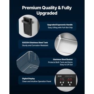 VEVOR 30L Υπερηχητική Καθαριστική Μηχανή, 480W, 570 x 335 x 340 mm ... VEVOR 30L Υπερηχητική Καθαριστική Μηχανή, 480W, 570 x 335 x 340 mm ...