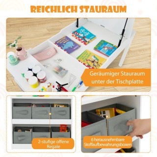 Costway Παιδικό Σετ Τραπέζι Τέχνης και Χειροτεχνίας με Ανακλινόμενη...