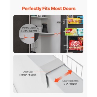 VEVOR 8-Επίπεδο Ρυθμιζόμενο Κρεμαστό Ράφι Αποθήκευσης Πόρτας Ντουλά...