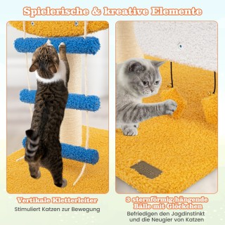 Costway Παιδική Χαρά Γάτας με Σχέδιο Ελικοπτέρου και Πλατφόρμα Συνν...