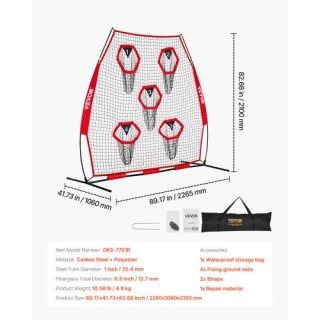 VEVOR Προπονητικό Δίχτυ Ποδοσφαίρου 2133.6 x 2133.6mm με 5 Στόχους ... VEVOR Προπονητικό Δίχτυ Ποδοσφαίρου 2133.6 x 2133.6mm με 5 Στόχους ...