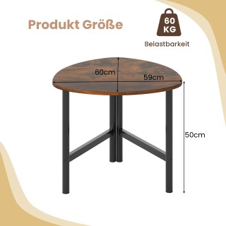 Costway Τριγωνικό Τραπεζάκι Καφέ με Μεταλλικά Πόδια, Οβάλ Τραπεζάκι... Costway Τριγωνικό Τραπεζάκι Καφέ με Μεταλλικά Πόδια, Οβάλ Τραπεζάκι...