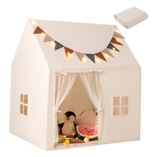 Costway Παιδική Σκηνή Παιχνιδιού σε Στυλ Καλύβας με Μαξιλάρι και Δι...