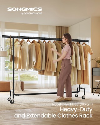 SONGMICS Κινητή Ράγα Ρούχων, Βαρέως Τύπου, Με Επεκτάσιμη Κρεμαστή Ρ...