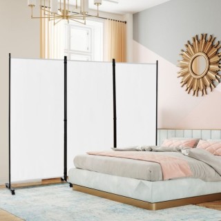 Διαχωριστικό Χώρου με 3 Πάνελ και Ροδάκια COSTWAY JV10723PW Διαχωριστικό Χώρου με 3 Πάνελ και Ροδάκια COSTWAY JV10723PW