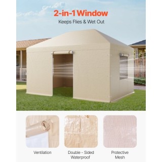 VEVOR Κάλυμμα Χειμερινής Περγκοτέντας 3.08 x 4.39 m με Πλευρικά Τοι...