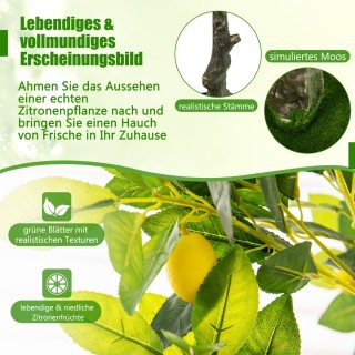 Costway 160 εκ. Τεχνητό δέντρο λεμονιάς με γλάστρα & 27 λεμόνια Λεμ... Costway 160 εκ. Τεχνητό δέντρο λεμονιάς με γλάστρα & 27 λεμόνια Λεμ...