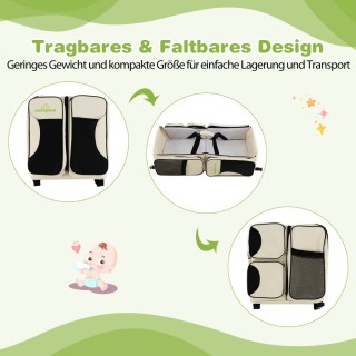 Costway Πολυλειτουργική Τσάντα Μωρού 3 σε 1 με Αλλαξιέρα και Ρηλάξ ...