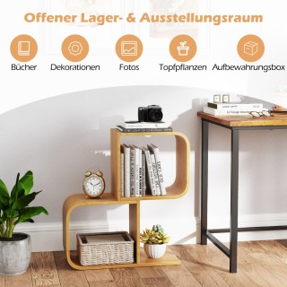 Costway Βιβλιοθήκη από Μπαμπού με Σχεδιασμό S και Αντικραδασμική Πρ... Costway Βιβλιοθήκη από Μπαμπού με Σχεδιασμό S και Αντικραδασμική Πρ...