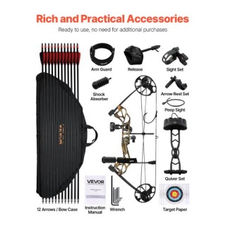 VEVOR Σύνθετο Τόξο Τοξοβολίας Δεξιόχειρα 70 Lbs 320 fps Κυνήγι Σκοπ... VEVOR Σύνθετο Τόξο Τοξοβολίας Δεξιόχειρα 70 Lbs 320 fps Κυνήγι Σκοπ...