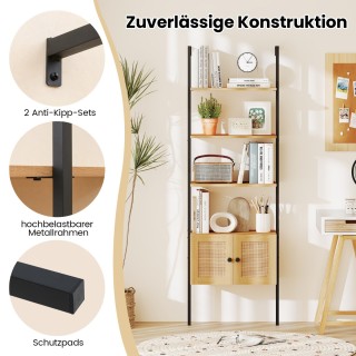 Costway Πενταώροφη Βιβλιοθήκη με Ντουλάπι και Μεταλλικό Πλαίσιο 60 ... Costway Πενταώροφη Βιβλιοθήκη με Ντουλάπι και Μεταλλικό Πλαίσιο 60 ...