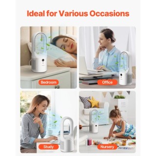 VEVOR Φορητός Ανεμιστήρας Χωρίς Λεπίδες 12.99 6 Ταχυτήτων για Υπνοδ...