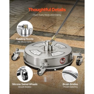 VEVOR Καθαριστής Επιφανειών Πίεσης 14 με Ρόδες 4000 PSI από Ανοξείδ... VEVOR Καθαριστής Επιφανειών Πίεσης 14 με Ρόδες 4000 PSI από Ανοξείδ...