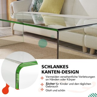 Costway Στυλάτο και Πρακτικό Γυάλινο Τραπέζι Σαλονιού HW66289CL