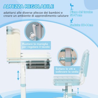 HOMCOM Σετ Γραφείου και Καρέκλας για Παιδιά από 3 Ετών Ρυθμιζόμενο,... HOMCOM Σετ Γραφείου και Καρέκλας για Παιδιά από 3 Ετών Ρυθμιζόμενο,...