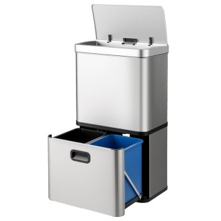 Costway Ηλεκτρονικός Κάδος Απορριμμάτων 56L με Διπλό Χωρισμό και Απ...