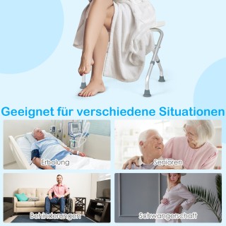 Costway  Πτυσσόμενη Καρέκλα Μπάνιου για Ηλικιωμένους και Άτομα με Π...