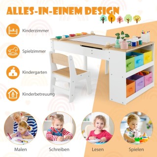 Costway Παιδικό Σετ Τραπέζι Τέχνης και Χειροτεχνίας με Ανακλινόμενη... Costway Παιδικό Σετ Τραπέζι Τέχνης και Χειροτεχνίας με Ανακλινόμενη...