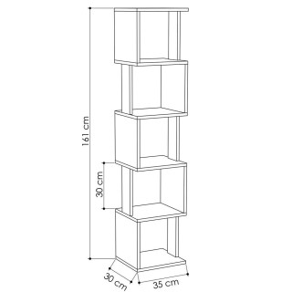BAKAJI Μοντέρνα Βιβλιοθήκη Ραφιέρα 5 Ραφιών 161x35x30εκ Γραφείου Δρ...