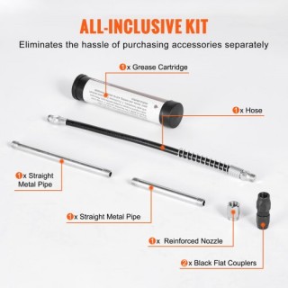 VEVOR Πιστόλι Γράσου 3500 PSI, 120 CC, με Εύκαμπτο Σωλήνα 30 cm και... VEVOR Πιστόλι Γράσου 3500 PSI, 120 CC, με Εύκαμπτο Σωλήνα 30 cm και...