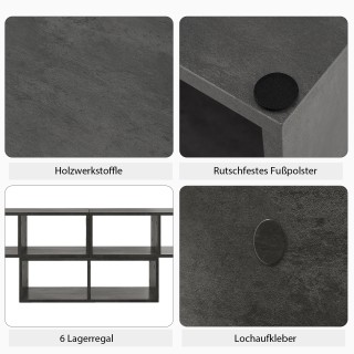 Costway Τρισδιάστατο Ξύλινο Έπιπλο Τηλεόρασης έως 65 σε Γκρι Χρώμα ...