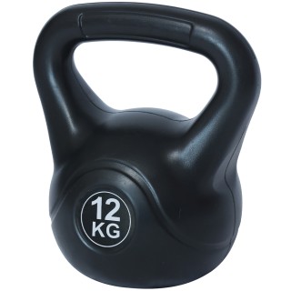 BAKAJI  Kettlebell 12Kg από PVC με τσιμέντο, αντιολισθητική λαβή, β...