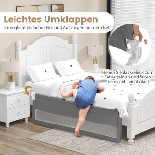 Costway Πτυσσόμενο Κάγκελο Κρεβατιού 180 cm με Ζώνες Ασφαλείας Ανα... Costway Πτυσσόμενο Κάγκελο Κρεβατιού 180 cm με Ζώνες Ασφαλείας Ανα...