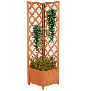 BAKAJI Γωνιακή Ζαρντινιέρα με Πέργκολα για Λουλούδια και Αναρριχώμε...