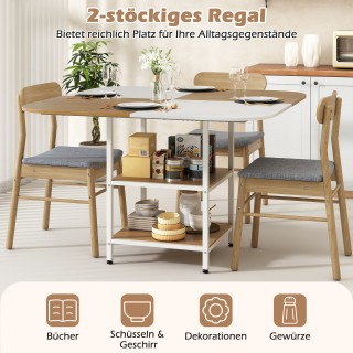 Costway Τραπέζι Κουζίνας/Τραπεζαρίας με 2 Ράφια – Τετράγωνο Τραπέζι...