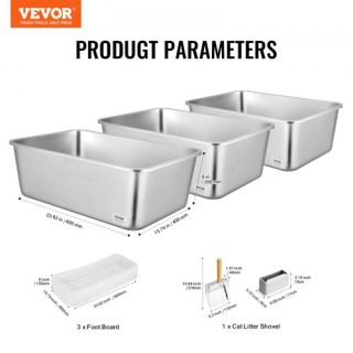 VEVOR  Κουτί Άμμου Γάτας 8 Χωρίς Οσμές με Φίλτρο Ποδιών KFSMSPCBXG3...