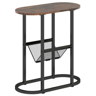 Costway Δίποδος Οβάλ Κομοδίνο με Θήκη Περιοδικών, Εξοικονομεί Χώρο,...