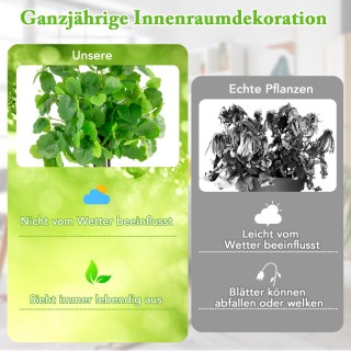 Costway Τεχνητό Δέντρο Διακόσμησης με Ρεαλιστικά Φύλλα και Σταθερή ...