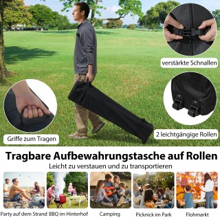 Costway Φορητό Λευκό Πτυσσόμενο Κιόσκι Κήπου 3x3m με Πλευρικό Τοίχο...