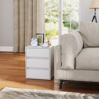 HOMCOM  Συρταριέρα 3 Συρταριών Μοντέρνα σε Λευκό Ξύλο, 40x30x50.5 ε...