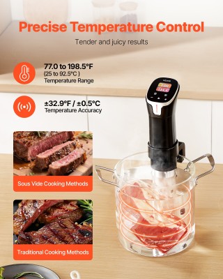VEVOR Sous Vide Μηχανή Μαγειρέματος 1100W με WIFI και Έλεγχο App JR...