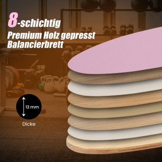 Costway  Ξύλινο Ισορροπιστικό Σανίδι για το Σπίτι - Ροζ, με Ρολό απ...