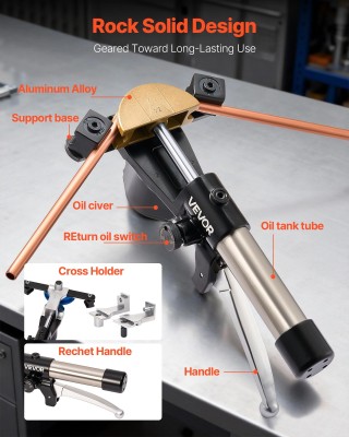 VEVOR Σετ Υδραυλικού Σωληνοκαμπτήρα 6-22 mm με 7 Χρωματιστούς Δίσκο...