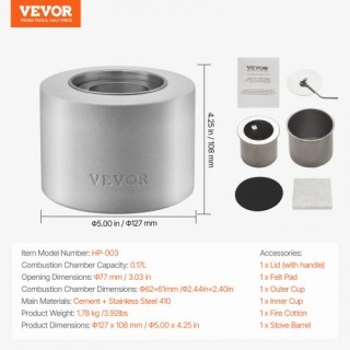 VEVOR Τζάκι Τραπέζι Τσιμέντο Εσωτερικού Εξωτερικού Χώρου Κύλινδρος... VEVOR Τζάκι Τραπέζι Τσιμέντο Εσωτερικού Εξωτερικού Χώρου Κύλινδρος...