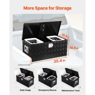 VEVOR Βαρέως Τύπου Μαύρο Αλουμινένιο Κουτί Εργαλείων για Φορτηγά 35...