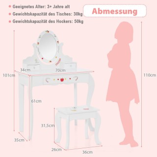 Costway Σετ Παιδικό Τουαλέτα Μακιγιάζ και Σκαμπό με Περιστρεφόμενο... Costway Σετ Παιδικό Τουαλέτα Μακιγιάζ και Σκαμπό με Περιστρεφόμενο...